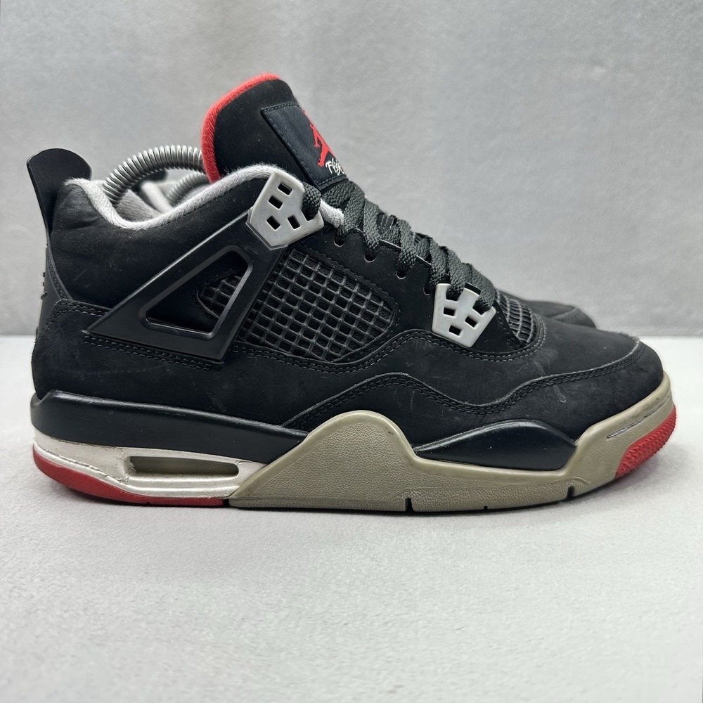 Size 6.5Y / Womens 8 Nike Air Jordan 4 Retro Bred GS Shoes Black Red 408452-060